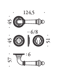 Дверная ручка Colombo Design Antologhia Impero KIM11 RB 0.40D AG