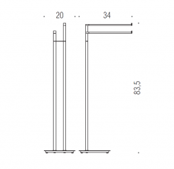 Стойка COLOMBO DESIGN MINI Q B5038.OM с полотенцедержателем двойным цвет золото матовое