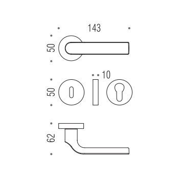 Дверная ручка Colombo META KG11RSB хром