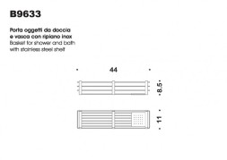 Полочка корзинка COLOMBO DESIGN ANGOLARI B9633.BM одинарная с металлической полочкой