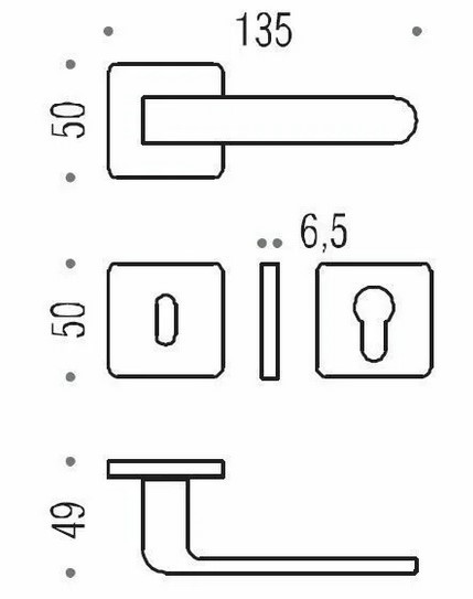Дверная ручка Colombo FEDRA AC11R хром