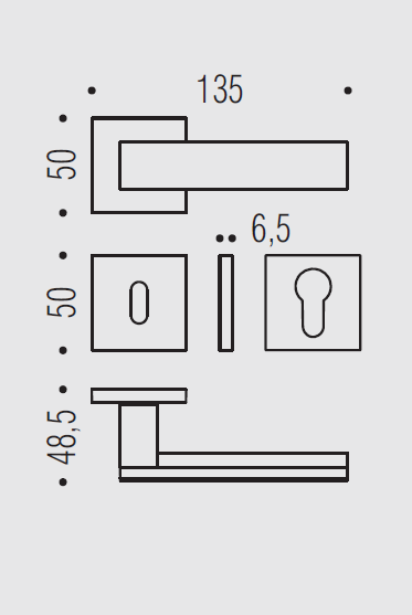 Дверная ручка Colombo ALBA LC91 R хром матовый/хром