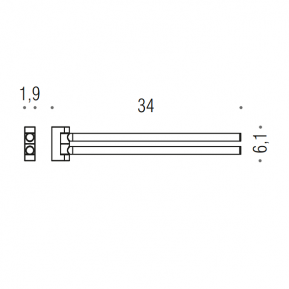 Полотенцедержатель COLOMBO DESIGN MINI B4012.GM двойной цвет графит матовый