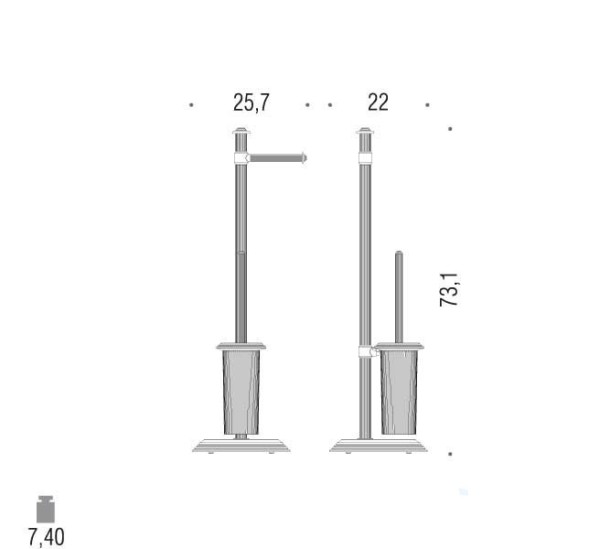 Стойка COLOMBO DESIGN HERMITAGE B3318 напольная с держателем туалетной бумаги и ершиком