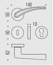 Дверная ручка Colombo BLAZER FL11R CM хром матовый