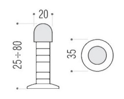 Ограничитель дверной Colombo CD312 хром матовый