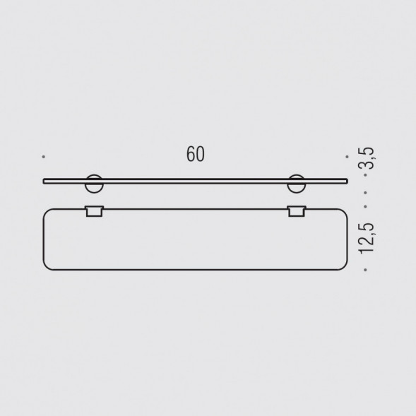 Полочка COLOMBO DESIGN PLUS W4916.OM стеклянная