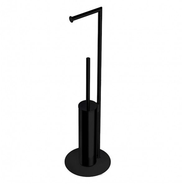 Стойка COLOMBO DESIGN MINI B4018.NM с держателем туалетной бумаги и ершиком цвет черный матовый