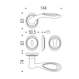 Дверная ручка Colombo CAMEO DB41R золото