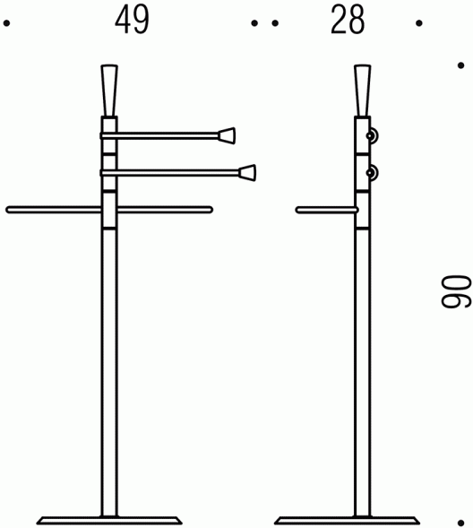 Стойка COLOMBO DESIGN ISOLE B9415N напольная с 3 полотенцедержателями