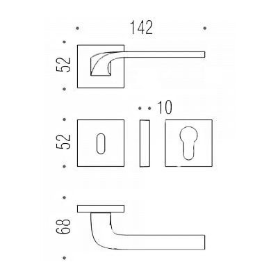 Дверная ручка Colombo ISY UP BL11 CR RSB графит матовый