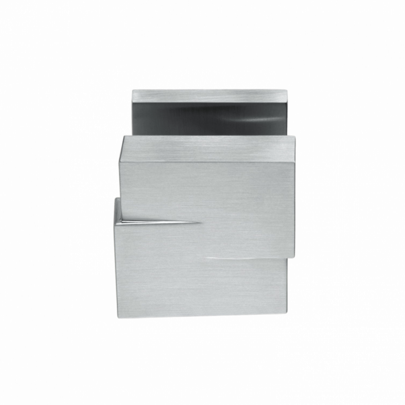 Дверная ручка Colombo Design CUT MS 15 хром матовый в комплекте с накладками под ключ для межкомнатных дверей