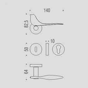 Дверная ручка Colombo TWITTY TK11R хром матовый