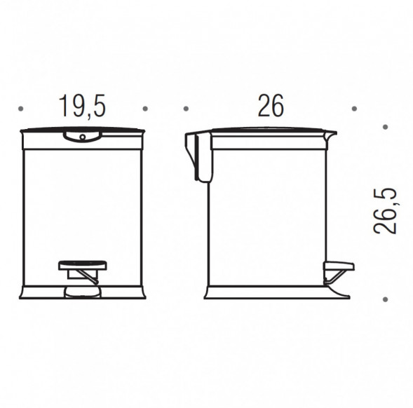 Ведро COLOMBO DESIGN COMPLEMENTI B9212 напольное с крышкой с педалью 3 л