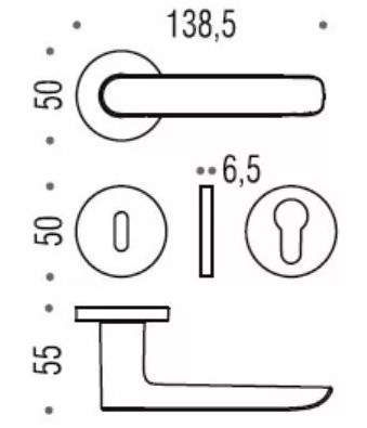 Дверная ручка Colombo Lund SE11RSB хром
