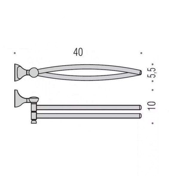 Полотенцедержатель COLOMBO DESIGN MELO B1212 двойной