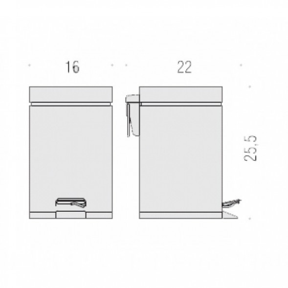 Ведро COLOMBO DESIGN COMPLEMENTI B9210.NM напольное с крышкой с педалью 3 л