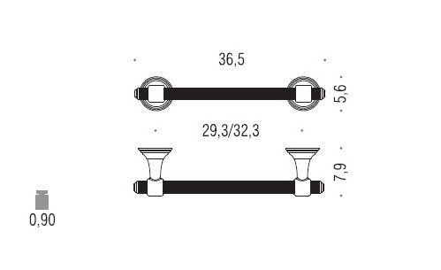 Полотенцедержатель COLOMBO DESIGN HERMITAGE B3309.OA широкий