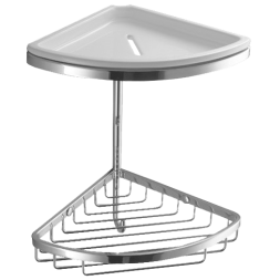 Полочка корзинка COLOMBO DESIGN ANGOLARI B9601 угловая двойная с керамической полкой с крючком